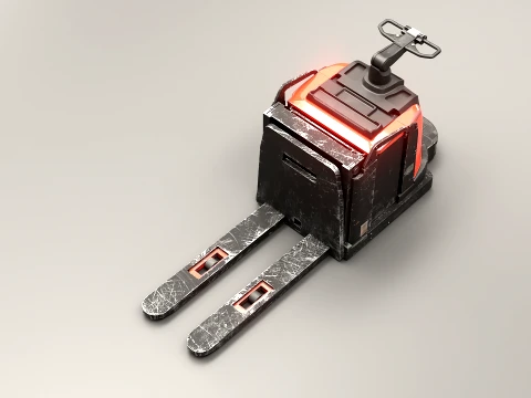 Electric Pallet Jack PBR Worn 3D Model