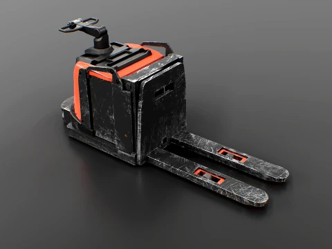 Electric Pallet Jack PBR Worn 3D Model