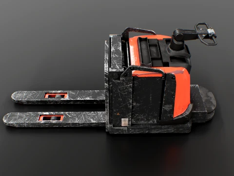 Electric Pallet Jack PBR Worn 3D Model