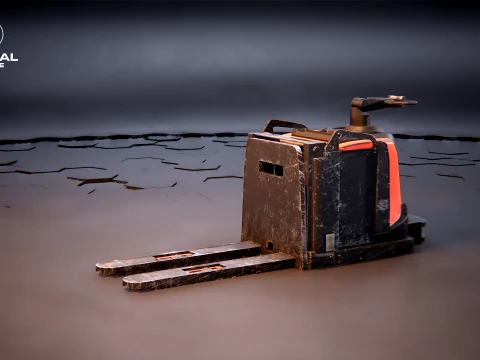 Electric Pallet Jack PBR Worn 3D Model