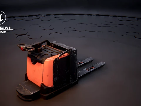 Electric Pallet Jack PBR Worn 3D Model