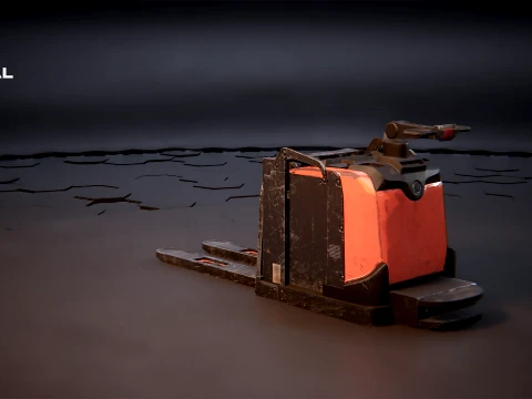 Electric Pallet Jack PBR Worn 3D Model