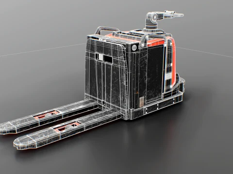 Electric Pallet Jack PBR Worn 3D Model