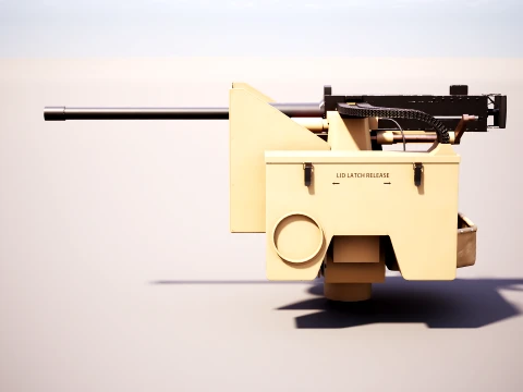 Kongsberg Protector RS4 Remote Weapon Station RCWS - PBR Desert Camo 3D Model
