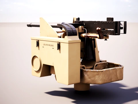 Kongsberg Protector RS4 Remote Weapon Station RCWS - PBR Desert Camo 3D Model