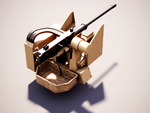 Kongsberg Protector RS4 Remote Weapon Station RCWS - PBR Desert Camo 3D Model