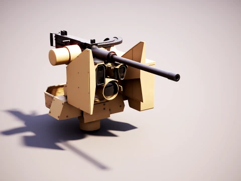 Kongsberg Protector RS4 Remote Weapon Station RCWS - PBR Desert Camo 3D Model