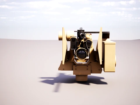 Kongsberg Protector RS4 Remote Weapon Station RCWS - PBR Desert Camo 3D Model