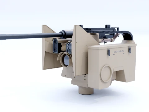 Kongsberg Protector RS4 Remote Weapon Station RCWS - PBR Desert Camo 3D Model
