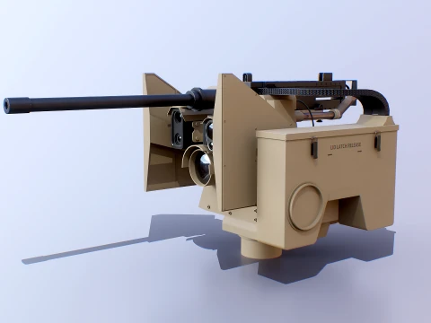 Kongsberg Protector RS4 Remote Weapon Station RCWS - PBR Desert Camo 3D Model
