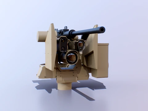 Kongsberg Protector RS4 Remote Weapon Station RCWS - PBR Desert Camo 3D Model