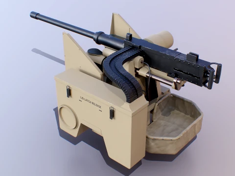Kongsberg Protector RS4 Remote Weapon Station RCWS - PBR Desert Camo 3D Model