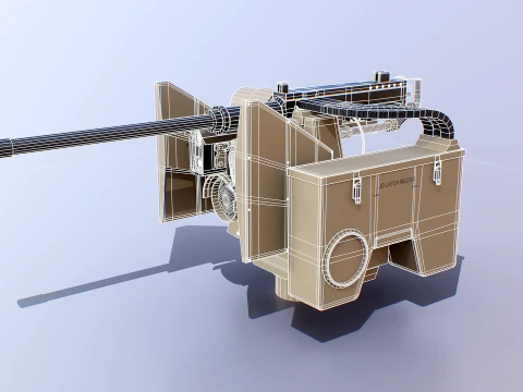 Kongsberg Protector RS4 Remote Weapon Station RCWS - PBR Desert Camo 3D Model
