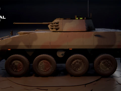 KTO Rosomak Patria AMV com torreta HITFIST 30mm verde camuflada Modelo 3D