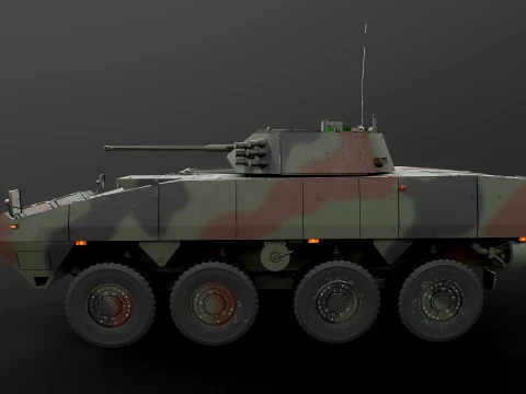 KTO Rosomak Patria AMV com torreta HITFIST 30mm verde camuflada Modelo 3D