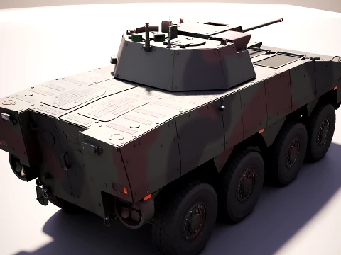 KTO Rosomak Patria AMV com torreta HITFIST 30mm verde camuflada Modelo 3D
