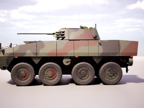 KTO Rosomak Patria AMV com torreta HITFIST 30mm verde camuflada Modelo 3D