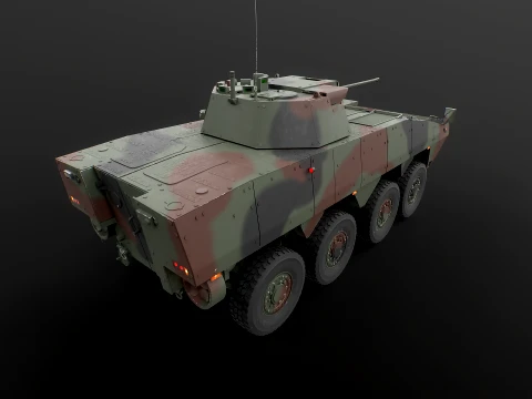 KTO Rosomak Patria AMV com torreta HITFIST 30mm verde camuflada Modelo 3D