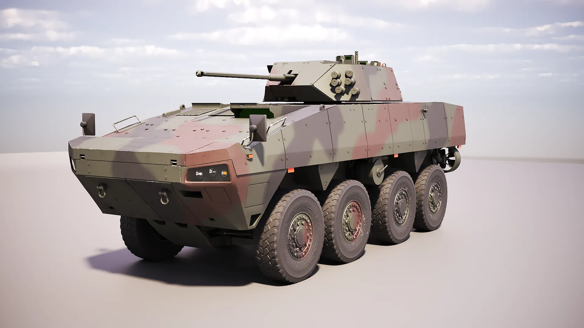 KTO Rosomak Patria AMV com torreta HITFIST 30mm verde camuflada Modelo 3D .c4d .max .obj .3ds .fbx .stl .blend 