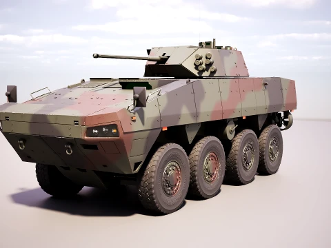 KTO Rosomak Patria AMV com torreta HITFIST 30mm verde camuflada Modelo 3D