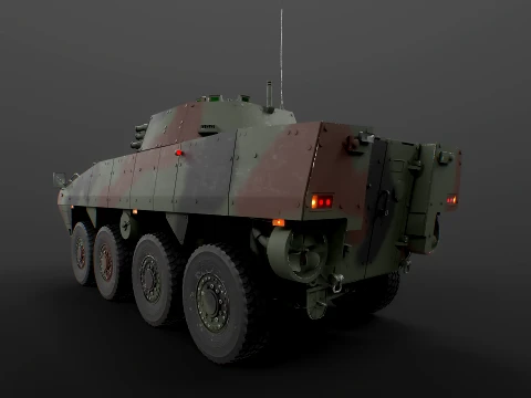 KTO Rosomak Patria AMV com torreta HITFIST 30mm verde camuflada Modelo 3D