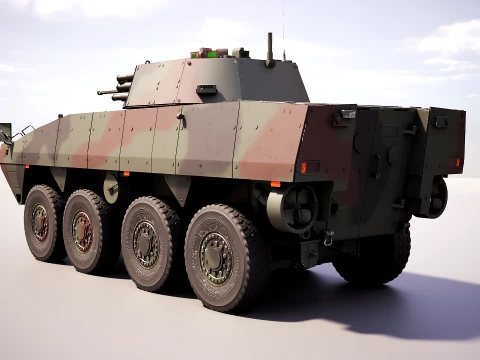 KTO Rosomak Patria AMV com torreta HITFIST 30mm verde camuflada Modelo 3D