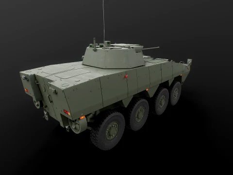 KTO Rosomak Patria AMV com torreta HITFIST 30mm verde camuflada Modelo 3D