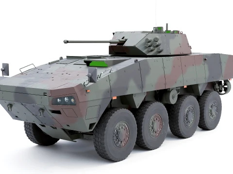 KTO Rosomak Patria AMV com torreta HITFIST 30mm verde camuflada Modelo 3D