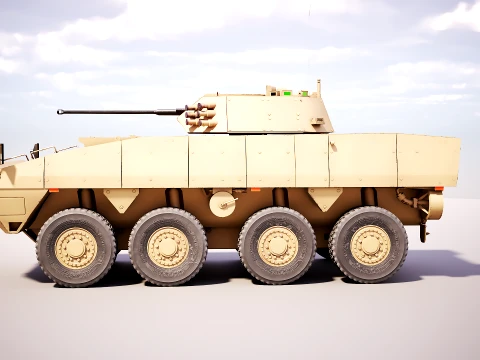 KTO Rosomak Patria AMV with HITFIST 30mm Turret Sand 3D Model