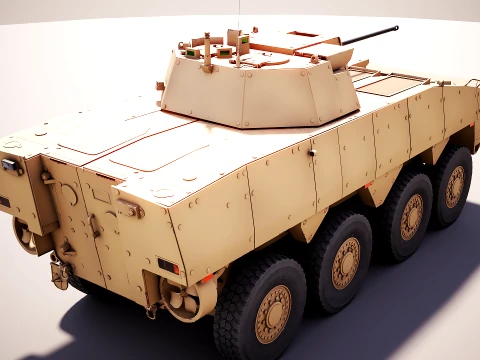 KTO Rosomak Patria AMV with HITFIST 30mm Turret Sand 3D Model