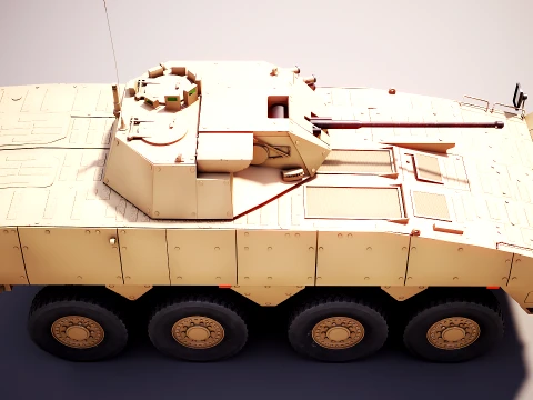 KTO Rosomak Patria AMV with HITFIST 30mm Turret Sand 3D Model