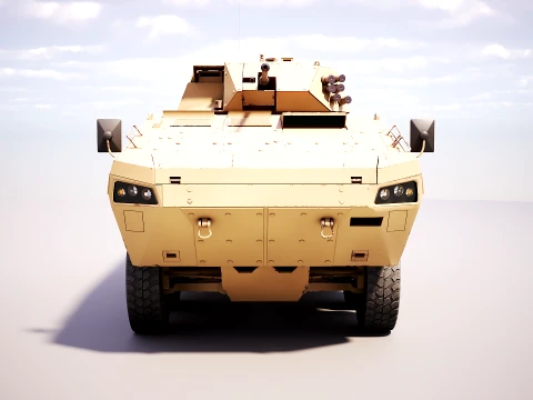 KTO Rosomak Patria AMV with HITFIST 30mm Turret Sand 3D Model