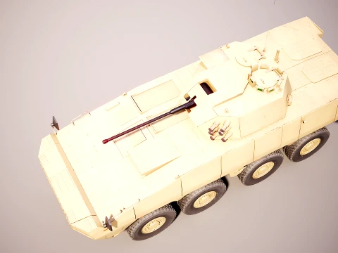 KTO Rosomak Patria AMV with HITFIST 30mm Turret Sand 3D Model