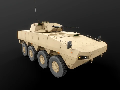 KTO Rosomak Patria AMV with HITFIST 30mm Turret Sand 3D Model