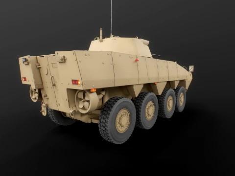 KTO Rosomak Patria AMV with HITFIST 30mm Turret Sand 3D Model
