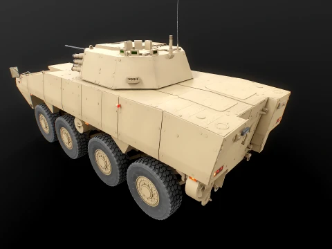KTO Rosomak Patria AMV with HITFIST 30mm Turret Sand 3D Model