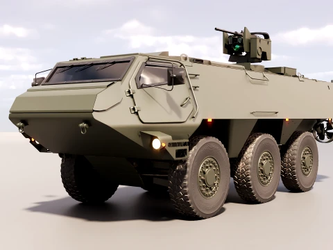 Patria XA-300 6x6 CAVS with Kongsberg RWS - PBR 3D Model