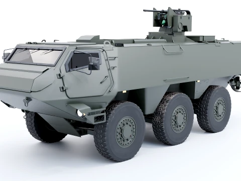 Patria XA-300 6x6 CAVS with Kongsberg RWS - PBR 3D Model