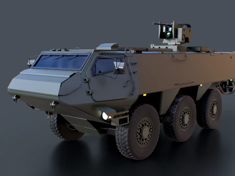 Patria XA-300 6x6 CAVS with Kongsberg RWS - PBR 3D Model