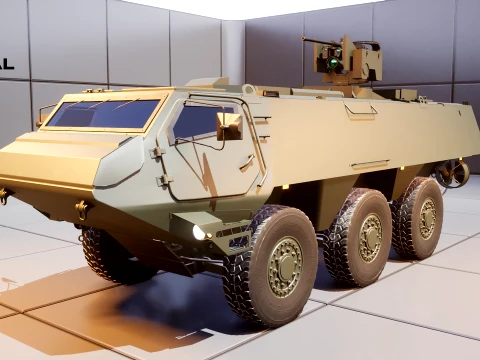 Patria XA-300 6x6 CAVS with Kongsberg RWS - PBR 3D Model