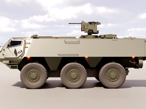 Patria XA-300 6x6 CAVS with Kongsberg RWS - PBR 3D Model