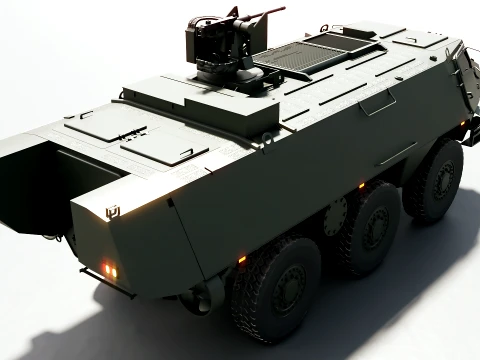 Patria XA-300 6x6 CAVS with Kongsberg RWS - PBR 3D Model