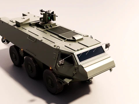 Patria XA-300 6x6 CAVS with Kongsberg RWS - PBR 3D Model