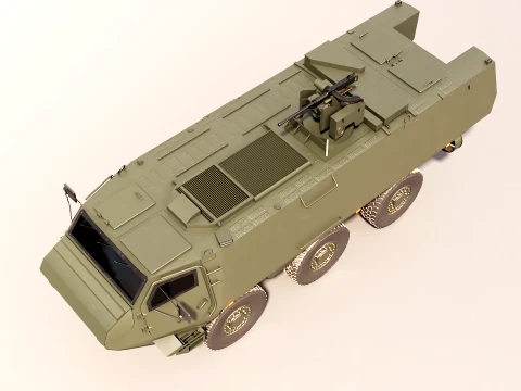 Patria XA-300 6x6 CAVS with Kongsberg RWS - PBR 3D Model