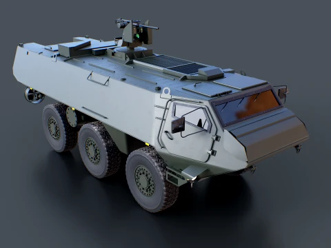 Patria XA-300 6x6 CAVS with Kongsberg RWS - PBR 3D Model