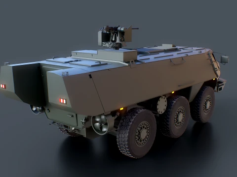 Patria XA-300 6x6 CAVS with Kongsberg RWS - PBR 3D Model
