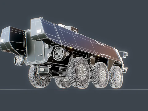 Patria XA-300 6x6 CAVS with Kongsberg RWS - PBR 3D Model