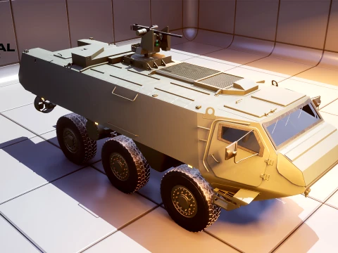 Patria XA-300 6x6 CAVS with Kongsberg RWS - PBR 3D Model