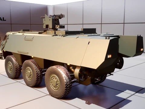 Patria XA-300 6x6 CAVS with Kongsberg RWS - PBR 3D Model