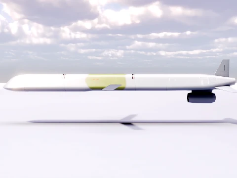 Kh-101 Cruise Missile - PBR Game Ready Subdividable 3D Model